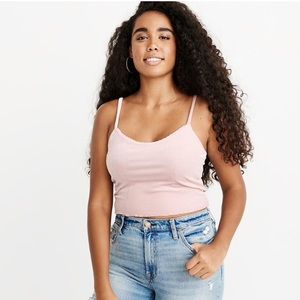 Abercrombie Velvet Ruffle Trim Crop Top